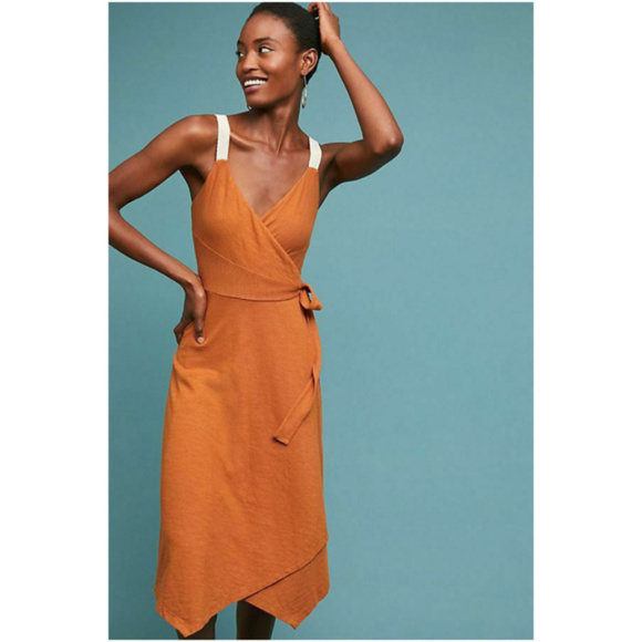 Anthropologie Dresses & Skirts - Akemi + Kin Rosaria 12 Mustard Wrap Dress Crochet
